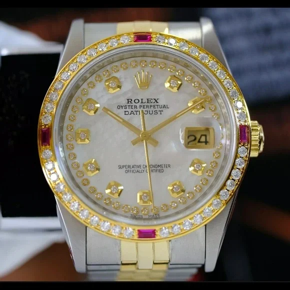 Sold!! Rolex Datejust Diamond Ruby Bezel 36mm Watch Unisex - Picture 4 of 13